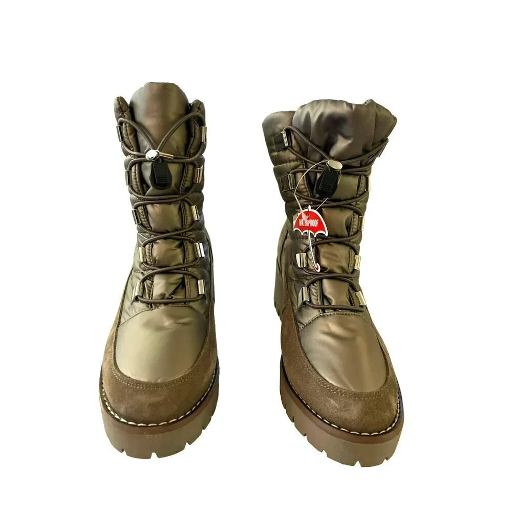 Blondo Daylor Waterproof Suede & Textile Winter Boots 6.5 M Brown